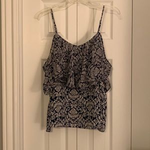 Xhilaration top spaghetti straps with cold shoulder sleeves; blue; size L